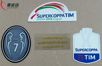 2016 Milānas supercoppa pēdējā spēle plāksteris 2016 DOHAS SUPERCOPPA TIM plāksteris +supercoppa plāksteris +zelta spēle detaļas+7 trophy plāksteris