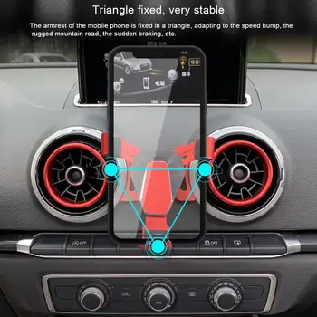 Tālruņa Turētāju Automašīnas Gaisa Ventilācijas Izvads Stiprinājums ar 360 Grādu Rotācijas Pagriezt Mobilo Tālruni, Magnētisko Statīvu Audi A3 / S3