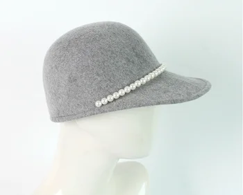 01910-yekang0957 ziemas vilnas pērļu dāma beisbola cepure sieviešu vilnas mices cepure