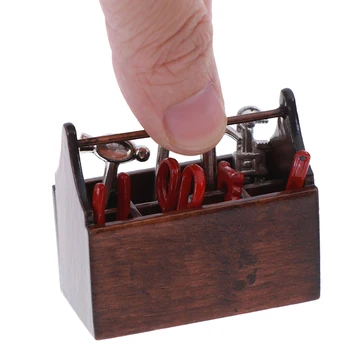 1:12 leļļu Namiņš Piederumi, Mini Toolbox Roku darbs DIY Leļļu Nams Mini Modeli Mēbeles Darbarīki Komplekti