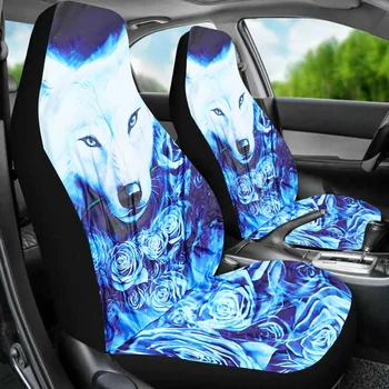 1/2/7PCS Automašīnu Sēdekļu Pārvalki 3D Dzīvnieku Vilks Universāla Drukāšanas Automašīnas Sēdekli Uzstādīt Aizsargs Sēdekļa Spilvena Pilnībā Segtu Lielāko Auto