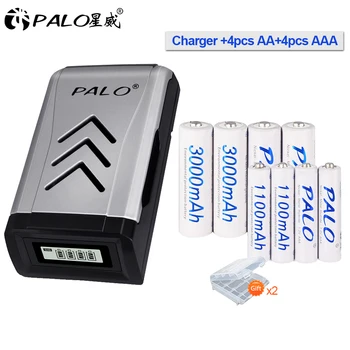 1.2 V AA un AAA ni-mh akumulatoru ar USB smart AA AAA lādētāju