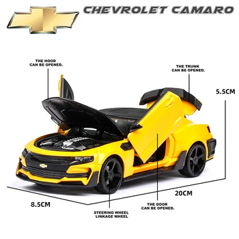 1:24 Chevrolets-Camaro Lējumiem Rotaļu Automašīnas Modeli, Metāla Riteņiem Sporta Auto Simulācijas Pull Atpakaļ Auto Kolekciju Bērniem, Auto Rotaļlietas, Dāvanu