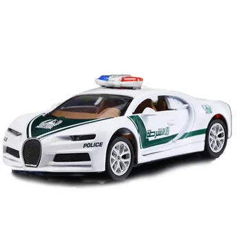 1:32 Mēroga Rotaļu Auto Dubaijas Policijas VTN Maseraties Auto Bugattis Chiron Metālu Sakausējumu Sporta Auto Diecasts Transportlīdzekļu Modelis Rotaļlietas Suvenīru