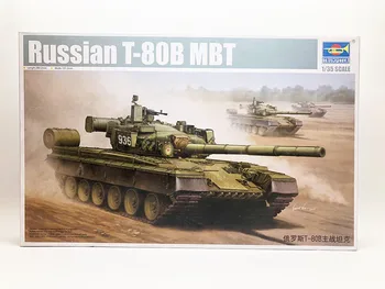 1/35 krievu T-80B Galvenais Kaujas Tanks Militāro Apkopot Transportlīdzekļa Modelis Rotaļlietas Trompetists Zēns Dāvanu