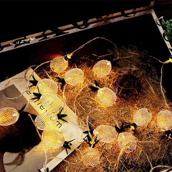 1.5 M 10LED Ananāsu String Pasaku Gaismas Vītnes Akumulatora enerģiju, Dzelzs Ananas LED Lampas, Brīvdienu Puse Dārza Dekorēšana J50