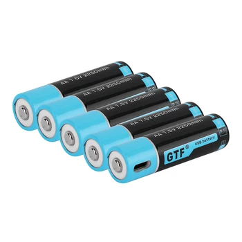 1,5 V USB AA litija-jonu Akumulators 2550mwh 1500mah jaudu li-polymer USB uzlādējams litija usb akumulators USB kabelis