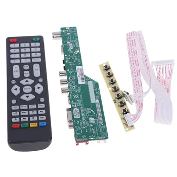 1 Komplekts Labas Kvalitātes T. V53.03 Universal LCD TV Kontrolieris Vadītāja Valdes V53 Analogās TV TV/AV/PC/HDMI/USB Media Pamatplates 3 Stili