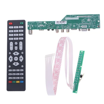 1 Komplekts Labas Kvalitātes T. V53.03 Universal LCD TV Kontrolieris Vadītāja Valdes V53 Analogās TV TV/AV/PC/HDMI/USB Media Pamatplates 3 Stili