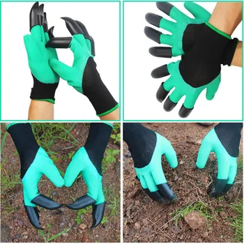 1 Pāris Dārza Cimdi Ar Pirkstiem Nagi ABS Dārza Gumijas GlovesFor Dārza Raking Rakšana Stādīšanas Lateksa Darba Instrumenti