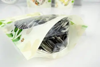 10*15cm Iespiests zaļš piecelties maisiņš ziplock soma ar logu Rāvējslēdzēju Ziplock Pārtikas Uzglabāšanas Iepakojuma Soma