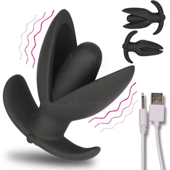 10 Režīms USB Anālais, Vibratori, Prostatas Massager Vibrējošais Atvēršanas Butt Plug Tūpļa Dilatatori Pieaugušo Erotiska Seksa Rotaļlietas Sieviete Vīriešu Geju
