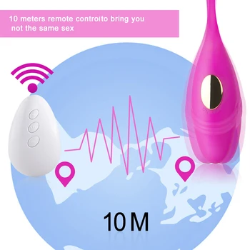 10 Ātrumiem G Spot Klitora Stimulators Massager Vibrējošais Maksts Bumbiņas Vibrators 10 Metrus Tālvadības Erotiska Seksa Rotaļlietas Sievietēm