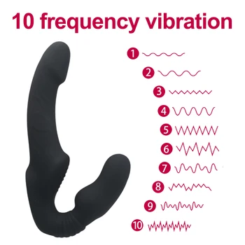 10 Ātrumiem Strapless Strapon Dildo Vibratoru Sieviešu Dubulta Vibrācijas G Spot Pieaugušo Seksa Rotaļlietas Sievietēm Pāris Anālo Prostatas Massager