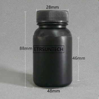 100 ml/100g Tumši Melna Krāsa HDPE Pudeles, Plastmasas Pudeles, Pill Pudeles ar scew klp un iekšējo klp F1441