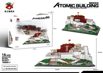 10000pcs+ PZX9922 Potala Pils Celtniecības Bloki, Ķīna, Tibeta Slaveno Arhitektūras Mikro Ķieģeļu Dimanta Bloku Rotaļlietas Bērniem