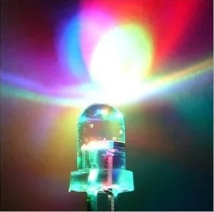 1000PCS 2PIN 5MM RGB 7 krāsu Lēni flash LED gaismas diožu (LED) Jaunu produktu un ROHS 5mm RGB 7 krāsu Lēni flash LED