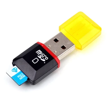 1000pcs ātrgaitas mini Micro SD T-Flash TF Karšu Lasītājs, USB 2.0 Ar Vāku Adapteri Atmiņas Karšu Lasītājs