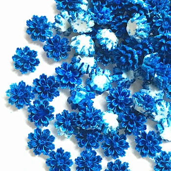 100gab 12*13mm Deep blue Sveķu Ziedu Dekorācijas Amatniecības Flatback Cabochon Diy Scrapbooking Piederumi
