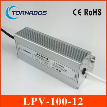 100W 12V 8.5 LED konstanta sprieguma ūdensizturīgs pārslēdzama strāvas padeve IP67 led disku LPV-100-12