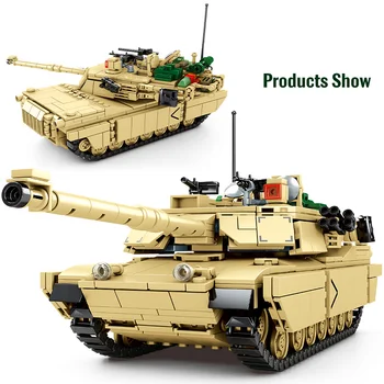 1052PCS Pilsētas Tehniskās WW2 M1A2 Abrams Tanku Modeļu Veidošanas Bloki Militāro Ratu Armijas Ieroci Skaitļi Ķieģeļi Rotaļlietas Bērniem
