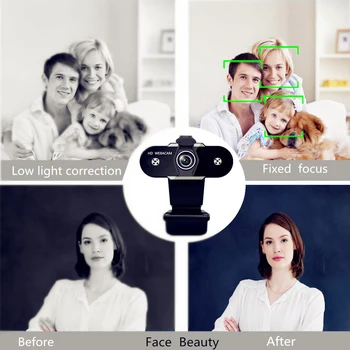 1080P HD Webcam Web Kameru, iebūvētu HD Mikrofons 1600x1200 USB Spraudni Web Cam Platekrāna Video Uz Datora, DATORU, Klēpjdatoru веб камер
