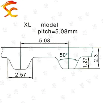 10meters Trapecveida XL 10mm laika jostas platums 10mm Piķis 5.08 mm XL atvērt Sinhronās siksnas PU ar tērauda serdi poliuretāns