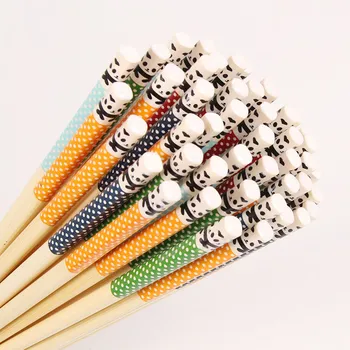 10pairs Bamboo Panda Irbulīši Atkārtoti lietojamiem Galda piederumi Ēdināšanas Ēšanas Japāņu Chopstick par Dāvanu Suši Pārtikas Nūjas