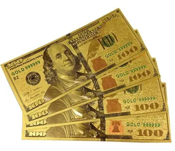 10pcs Amerikas savienoto Valstu Naudas Rēķinu apmaksas ASV 100 Dolāru Banknošu Zelta Folija Rēķinu Valūtā Kolekcijas Dāvanu Banknotes