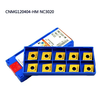 10pcs CNMG120404 CNMG120408 HM PC9030 NC3020 Augstas Kvalitātes Karbīda Ieliktņiem, CNC Virpas Ārējās Virpošanas Instrumentu Tērauda