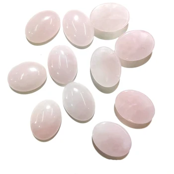 10pcs Dabīgā Akmens rozā kvarca Cabochon Nav Caurumu Pērles, lai Padarītu Rotaslietas DIY piederumi Zaudēt Elipsveida formas Pērles