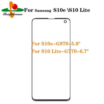 10Pcs\daudz Par Samsung Galaxy S10 lite S10lite G770 SM-G770F S10e G970 SM-G970 Priekšā Touch screen LCD Panelis No Stikla Vāciņu Objektīva