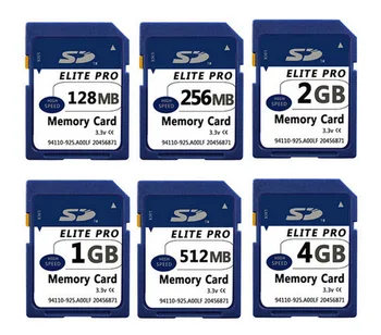 10PCS/GAB Sākotnējā SD Karti 128MB, 256MB 512 MB 1 GB 2 GB SD Atmiņas Kartes Secure Digital Flash Atmiņas Kartes
