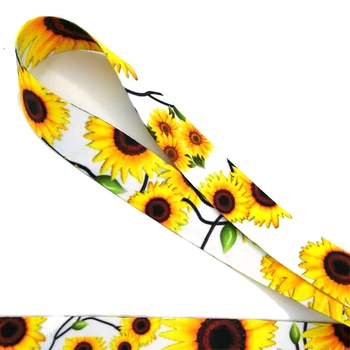 10Pcs Saulespuķes Ziedu Mobilo Telefonu Siksniņas Siksniņa Par Taustiņiem Kakla Siksna ID Žetons Turētājs Keycord Pinuma Lentas Keychain Lanyards