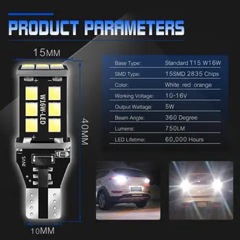 10PCS T15 W16W LED CANBUS Auto Rezerves Rezerves Gaismas Spuldzes NAV OBC KĻŪDAS lukturu par Lada Granta Niva Priora Kalina Xray Vesta