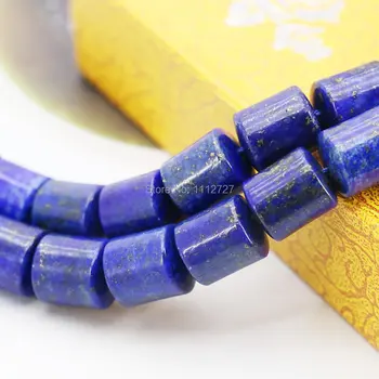 10x16mm Rotājumi Zilā Lapis lazuli Caurules Amatniecības Zaudēt DIY Krelles Daļēji Gatavo Akmeņiem Rotaslietu izgatavošana Dizains, Meitenes Dāvanas 15inch