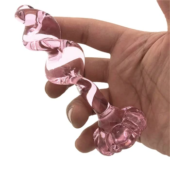 11*2.9 cm Spirālveida Rozā Kristāla Stikla Anālais Butt Plug Dildo G Spot Stimulācija Muca Masturbācija Flirts Orgasma Pieaugušo Seksa Rotaļlietas