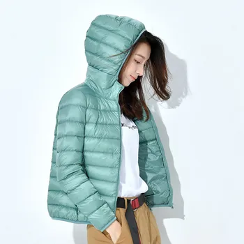 110KG Hanslow 2019 meloja kapuci cepuru rudens un ziemas jauniem vieglajiem dūnu jaka sievietēm korejiešu versija īss tauku māsa, liela izmēra mētelis
