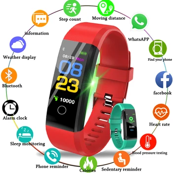115 Plus Smart Watch Veselības Sirdsdarbības Ātrums, asinsspiediens, Fitnesa Tracker Aproce Monitors Sporta Smart Skatīties uz ios android