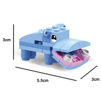 12 1 DIY Montāžas bloki Dzīvnieku Modelis SUNS Zilonis, lauva mini Ķieģeļi Izglītojošas Rotaļlietas Bērniem