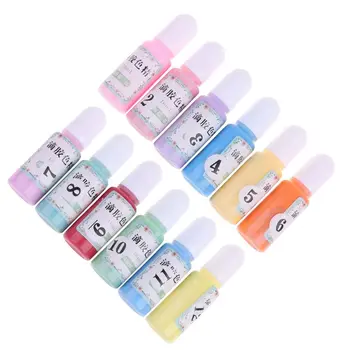 12 Pudeles Šķidruma Macaron Konfektes Sveķu Krāsu Pigmentu, Krāsu, Sveķu DIY Rotaslietu izgatavošana Rīku Komplektu UV Sveķu Silikona Veidnes Rotaslietas Instrumenti