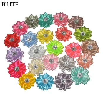 120pcs/daudz 3.5 cm mini satīna lenti multilayers ziedus Meitenei Matiem Piederumi, bezmaksas piegāde 36 krāsu izvēlēties TH63