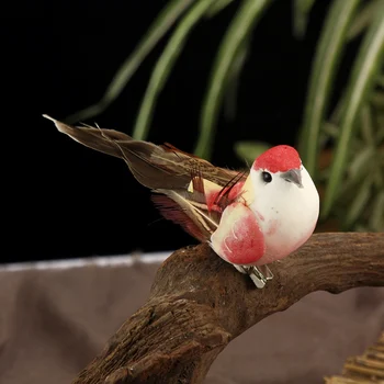 12PCS Mākslīgo Putnu Spalvu Ziemsvētki Koks Dekoru Nosēdās Meža Putnu Ornamentu Dzimšanas dienas Dāvanu, vai Ziemassvētku Dāvanu Putnu Modelis