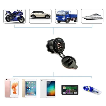 12V/24V Dual USB 2.1 Auto Lādētāju Strāvas Adapteri iPhone iPad, Mobilo Telefonu GPS
