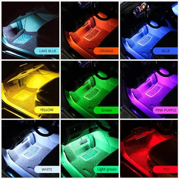 12v Auto LED lentes RGB SMD gaismas interjera paņēmiens/grīdas apdare ar Gaismas RGB kontrolieris auto stils