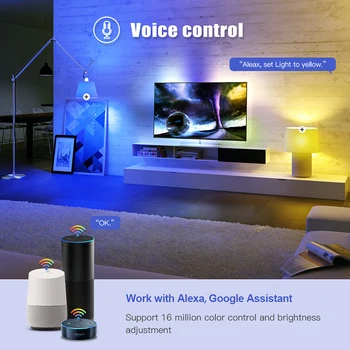 12W E27 WiFi Smart Spuldzes 2700-6500K RGB+Balts+Silts Balts Smart Home Spuldzes Darbu Ar Siri Dohome Mājas Alexa, Google Assisitant