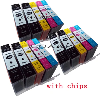 15 Saderīgs tintes Kasetnes HP 564XL Black Cyan Magenta Yellow Photosmart Plus B209a B210a Printeri