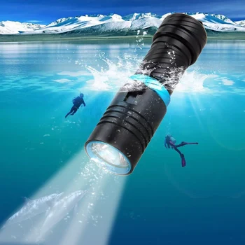 16000LM Niršanu Gaismas 200 Metru L2 Ūdensizturīgs Zemūdens LED Lukturīti, Niršanas Camping Lanterna Lāpu izmantot 18650/26500