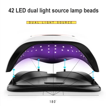 168W Nagu Lampa 42 Dual-gaismas Avots Cepšanas Lampas Viedā Indukcijas Nail Art Led Fēns UV Gēls Ātri žāvēšanas Fototerapijas Lampas