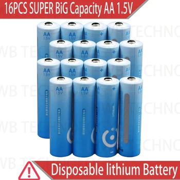 16pack Pavisam Jaunu SUPER Lielas Jaudas AA 1,5 V litija-dzelzs bateriju.Augstas jaudas Ilgu glabāšanas laiku digitālo Fotokameru, radio ba